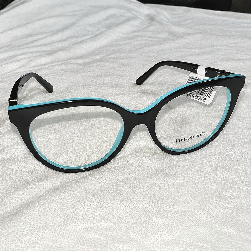 Tiffany & Co TF2277 Black Tiffany Blue Cat Eye Eyeglasses Frames 53-17-140